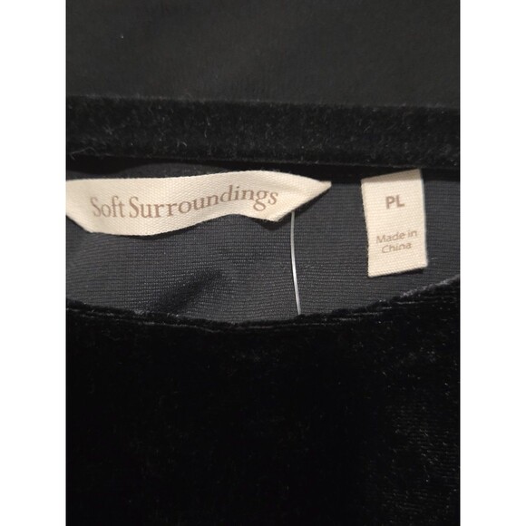 Soft Surroundings Velvet Tunic Womens L Petite Black 3/4 Bell Sleeve Lagenlook - Picture 5 of 8